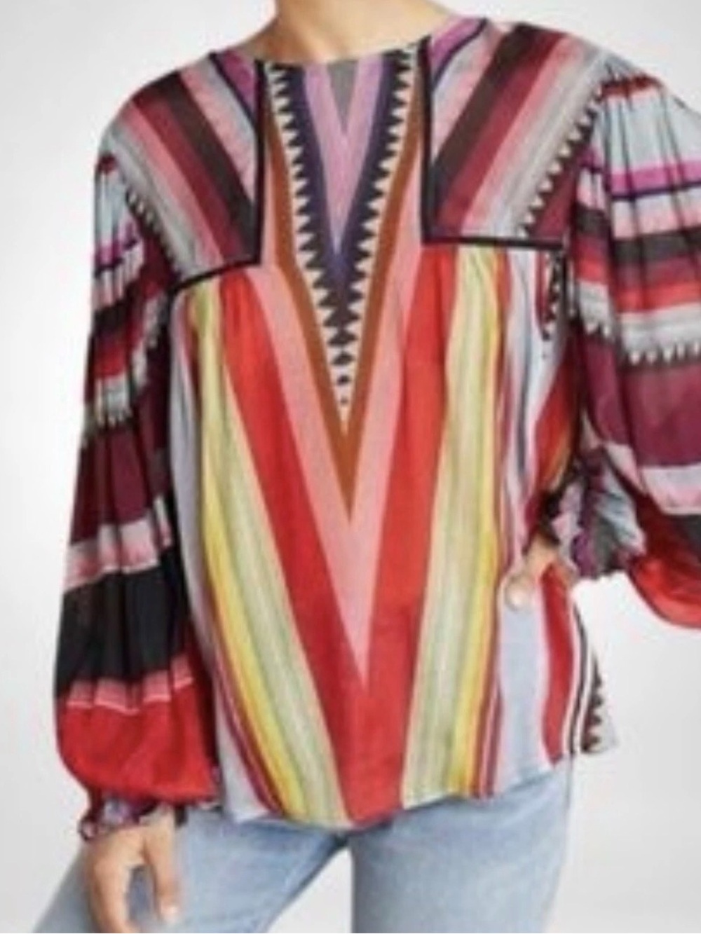 Bl^nk London x Anthropologie Striped Miranda Peasant Top - Small - NWT